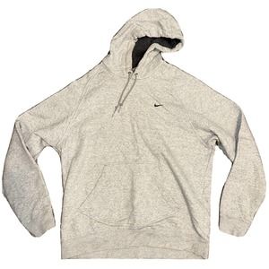 nike large heather grey hooded sweatshirt mens Small Logo